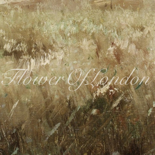 Wheat Field Print, Vintage Neutral Corn Field Summer Harvest Landscape, #63