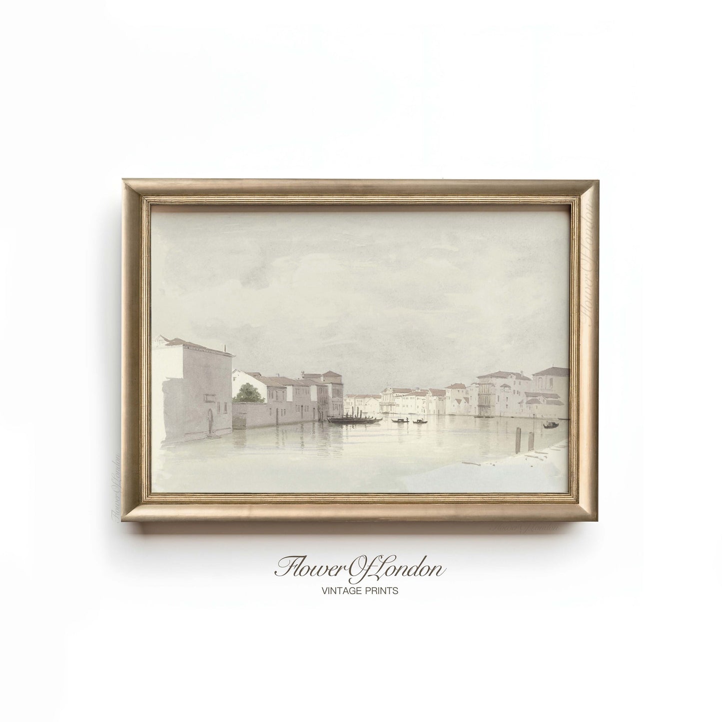 a painting hanging on the wall of a room