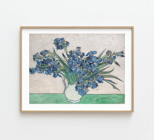 Irises Van Gogh Print on White