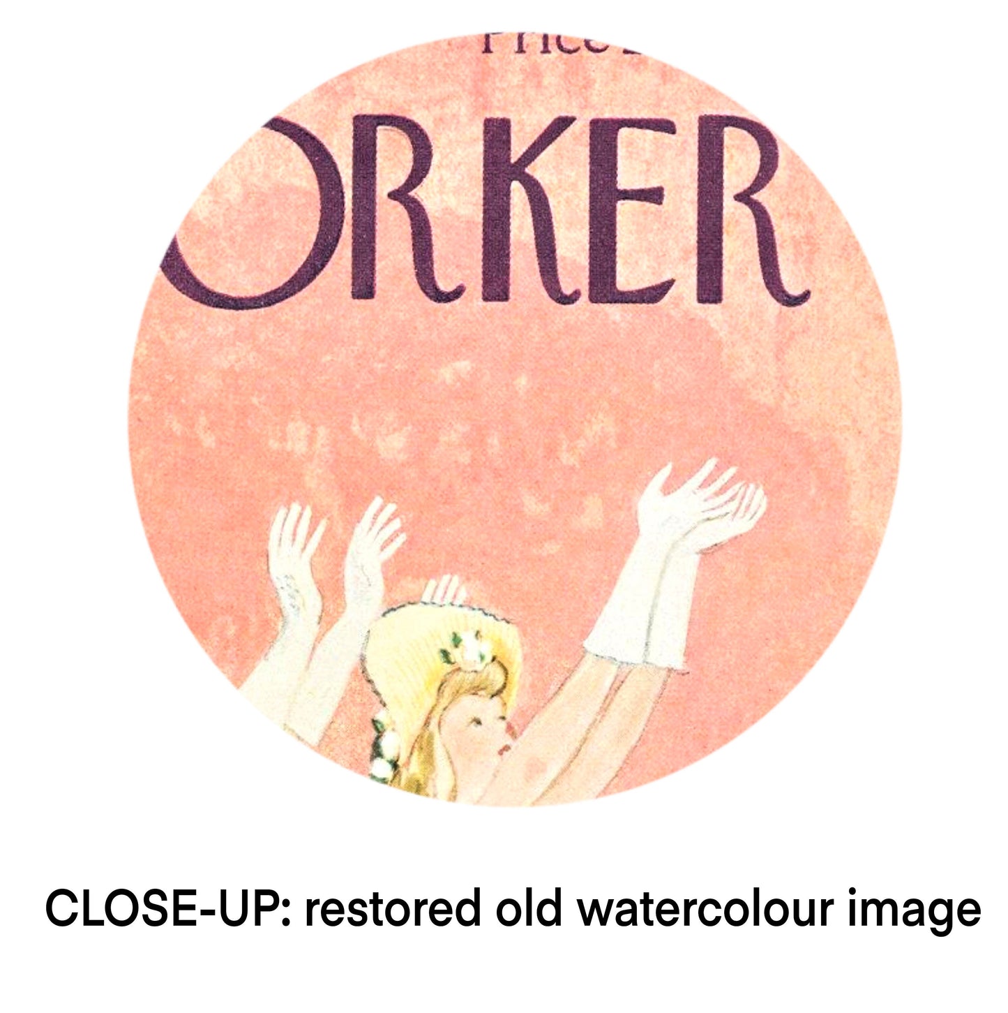 New Yorker Print June 1949, Warm Soft Pastel Colours College Dorm Decor