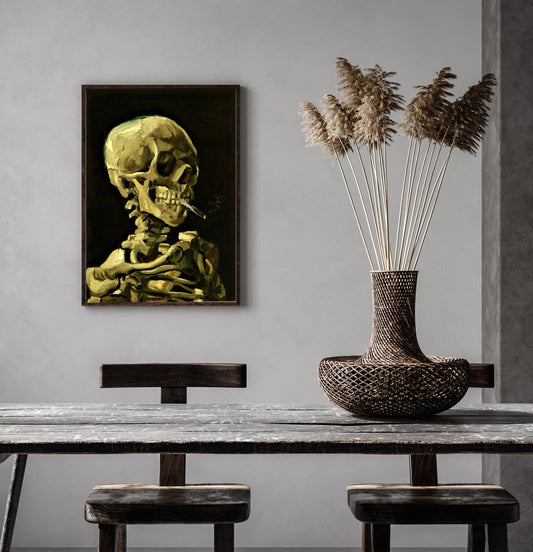 Skull of Skeleton with Cigarette Vincent Van Gogh Print