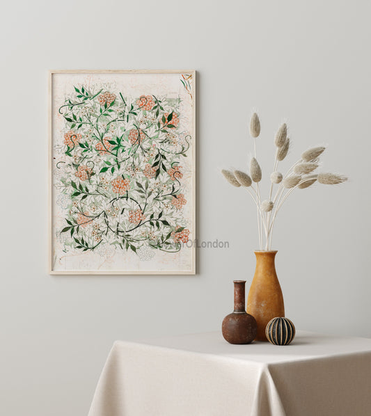 William Morris Print, Vintage Jasmine Wallpaper