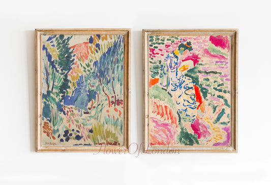 Set of 2 Matisse Prints, Woman & Landscape