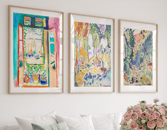 Set of 3 Matisse Prints, Open Window & Landscapes N3