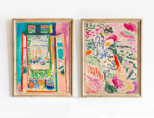 Set of 2 Matisse Prints, Open Window & Woman