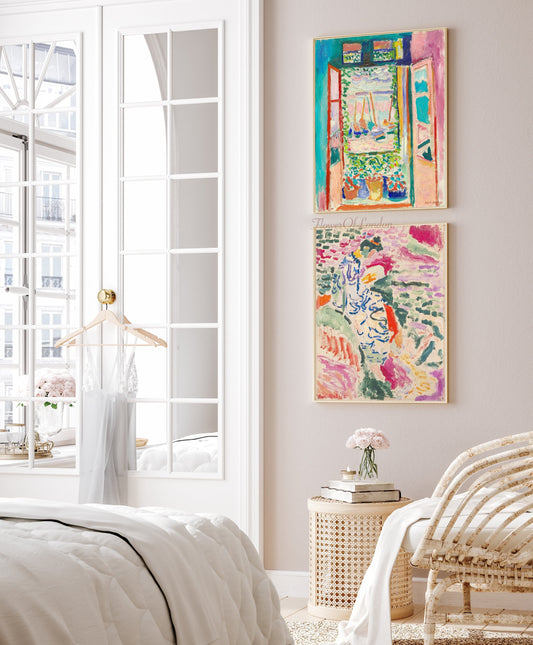 Set of 2 Matisse Prints, Open Window & Woman