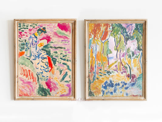 Set of 2 Matisse Prints, Woman & Landscape Collioure