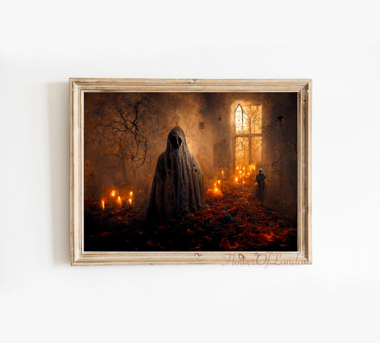 Scary Spooky Ghost Halloween Print #H4