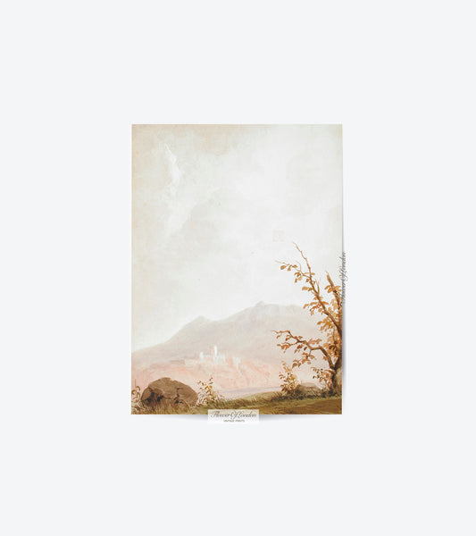Neutral Autumn  Mountain Trees Landscape Print #16