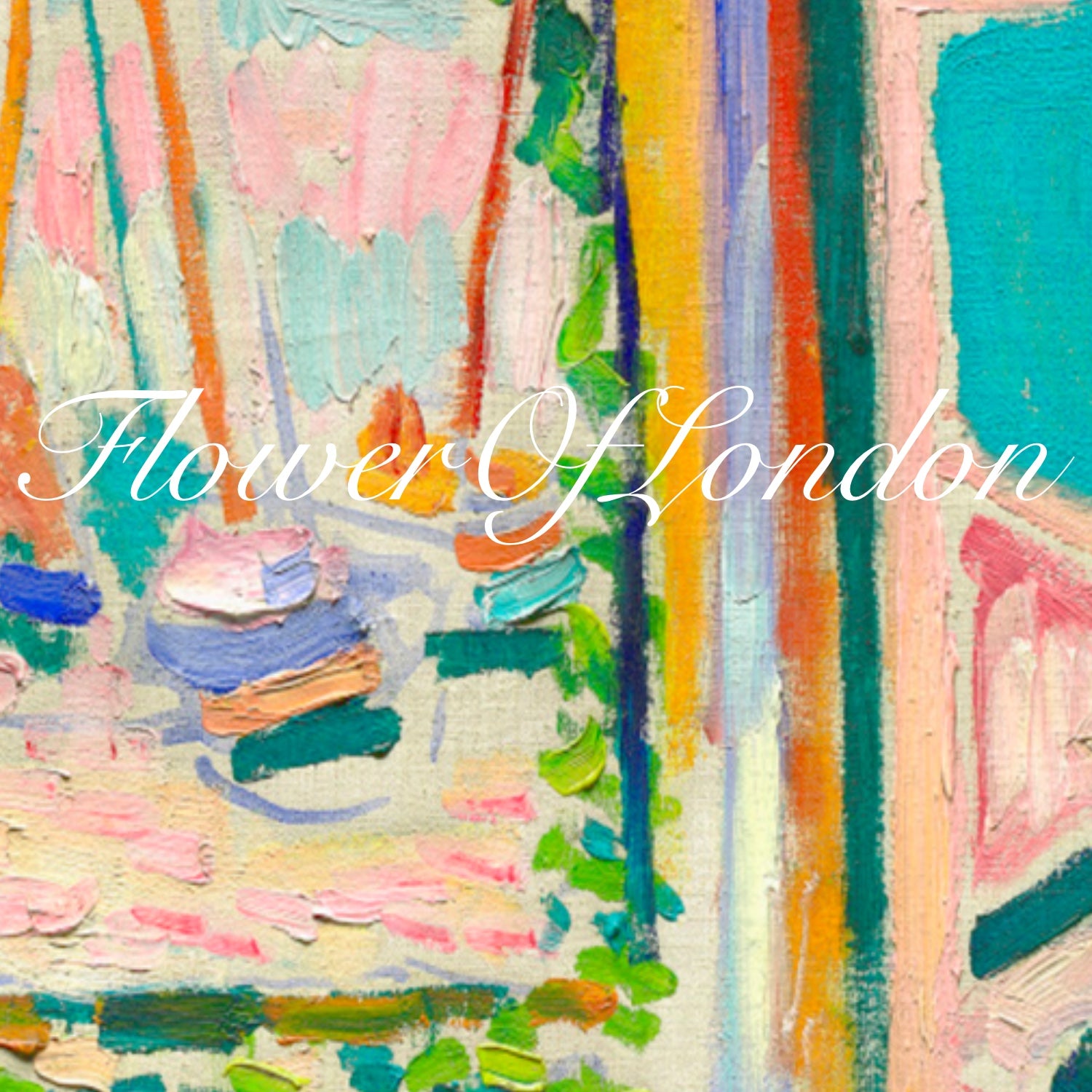 a painting of boats in a harbor with the words flowers of london