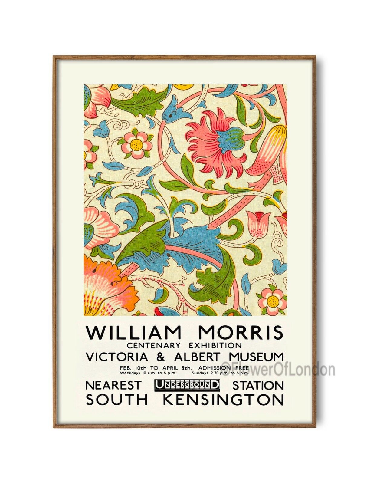 William Morris Exhibition Poster Lodden Textile