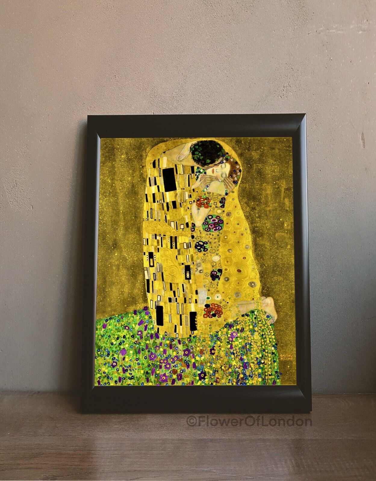 Gustav Klimt The Kiss Print Famous Painting Old Masters Giclée Fine Art Yellow