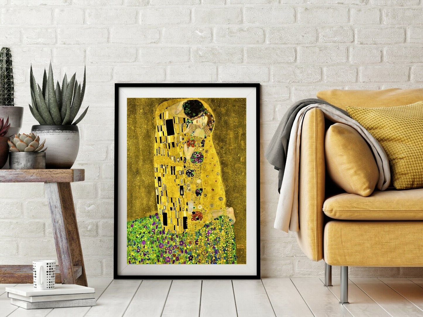 Gustav Klimt The Kiss Print Famous Painting Old Masters Giclée Fine Art Yellow