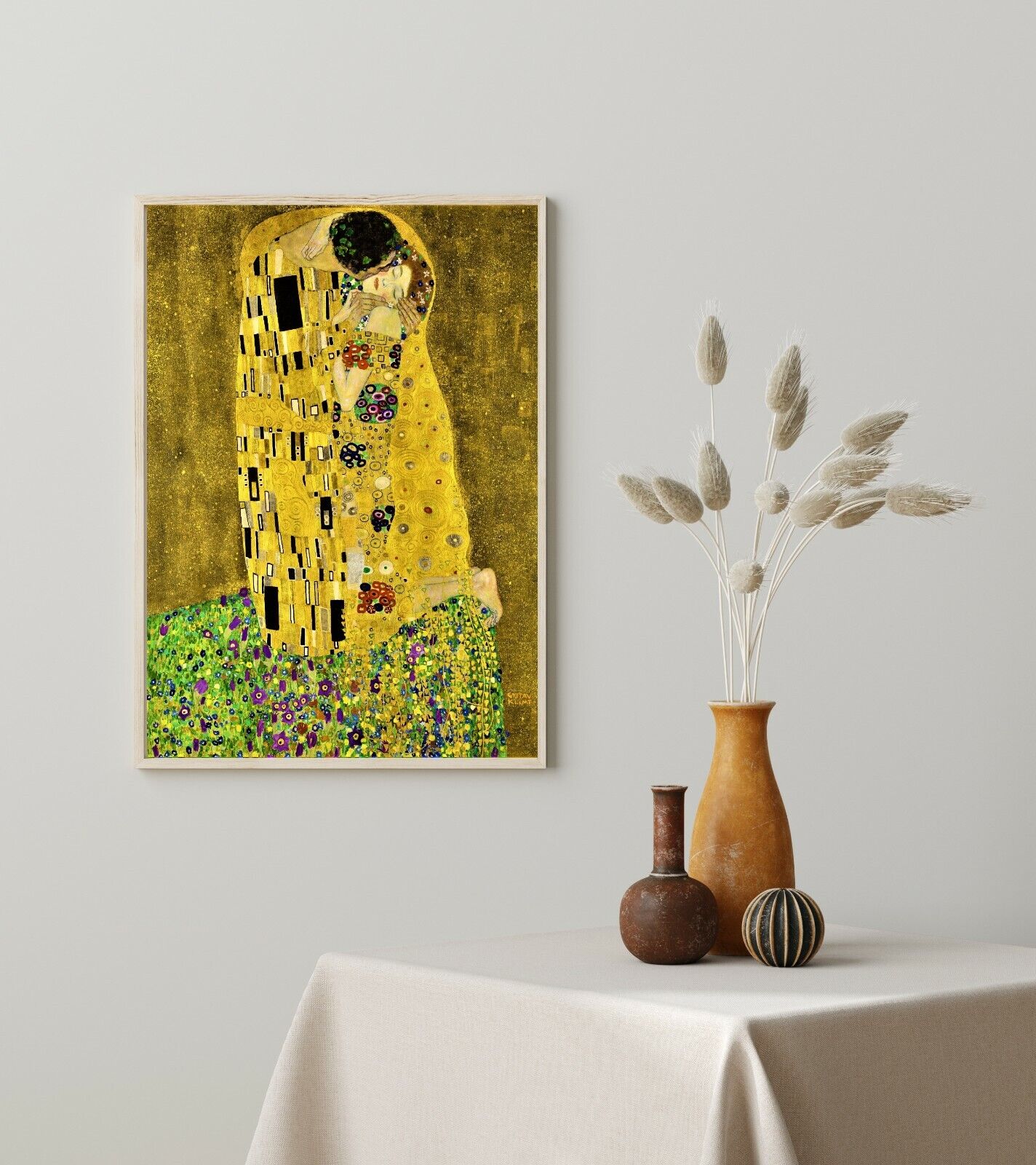 Gustav Klimt The Kiss Print Famous Painting Old Masters Giclée Fine Art Yellow