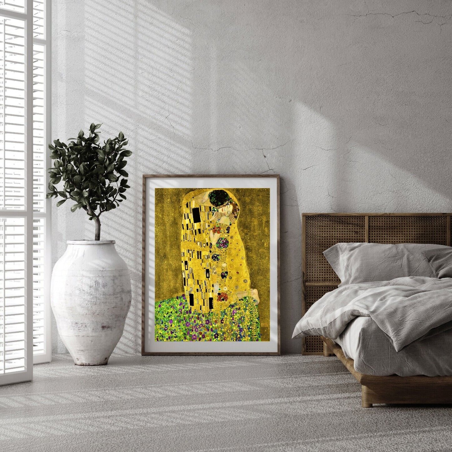 Gustav Klimt The Kiss Print Famous Painting Old Masters Giclée Fine Art Yellow