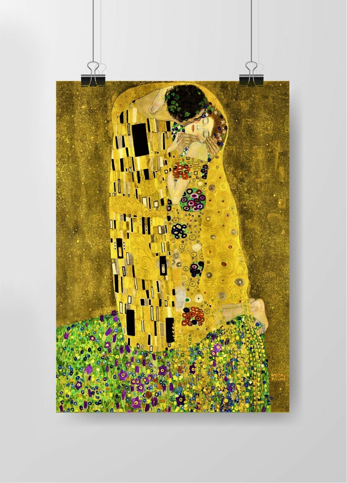 Gustav Klimt The Kiss Print Famous Painting Old Masters Giclée Fine Art Yellow