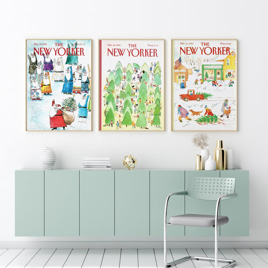 Set of 3 New Yorker Christmas Prints NY-C4