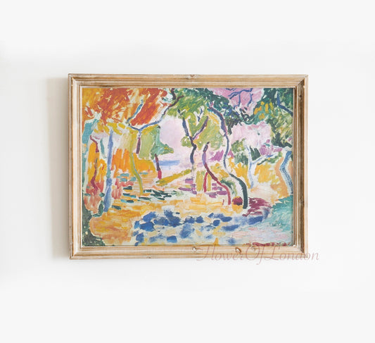 Matisse landscape print in yellow – Landscape Near Collioure poster