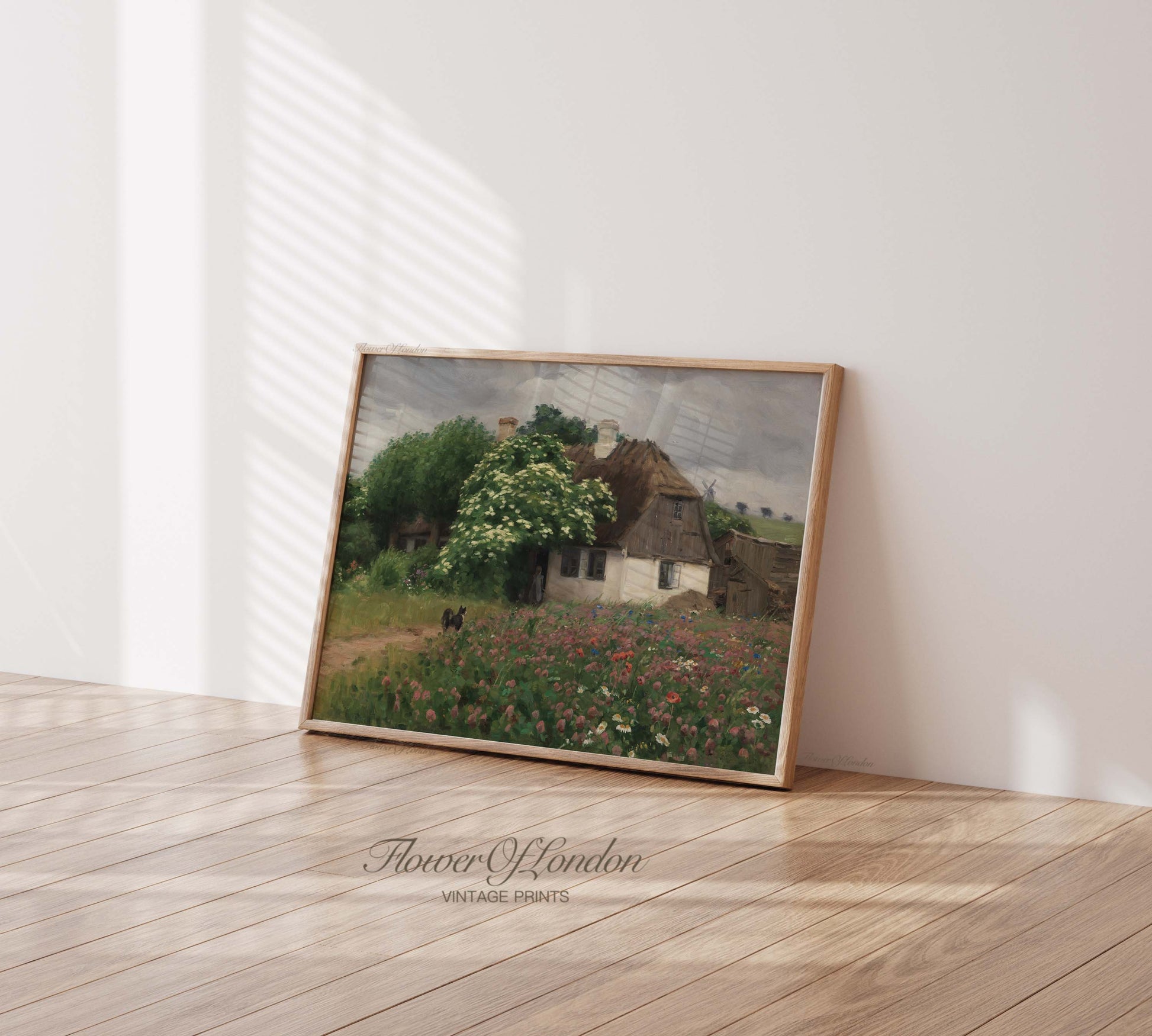 a picture frame sitting on top of a hard wood floor