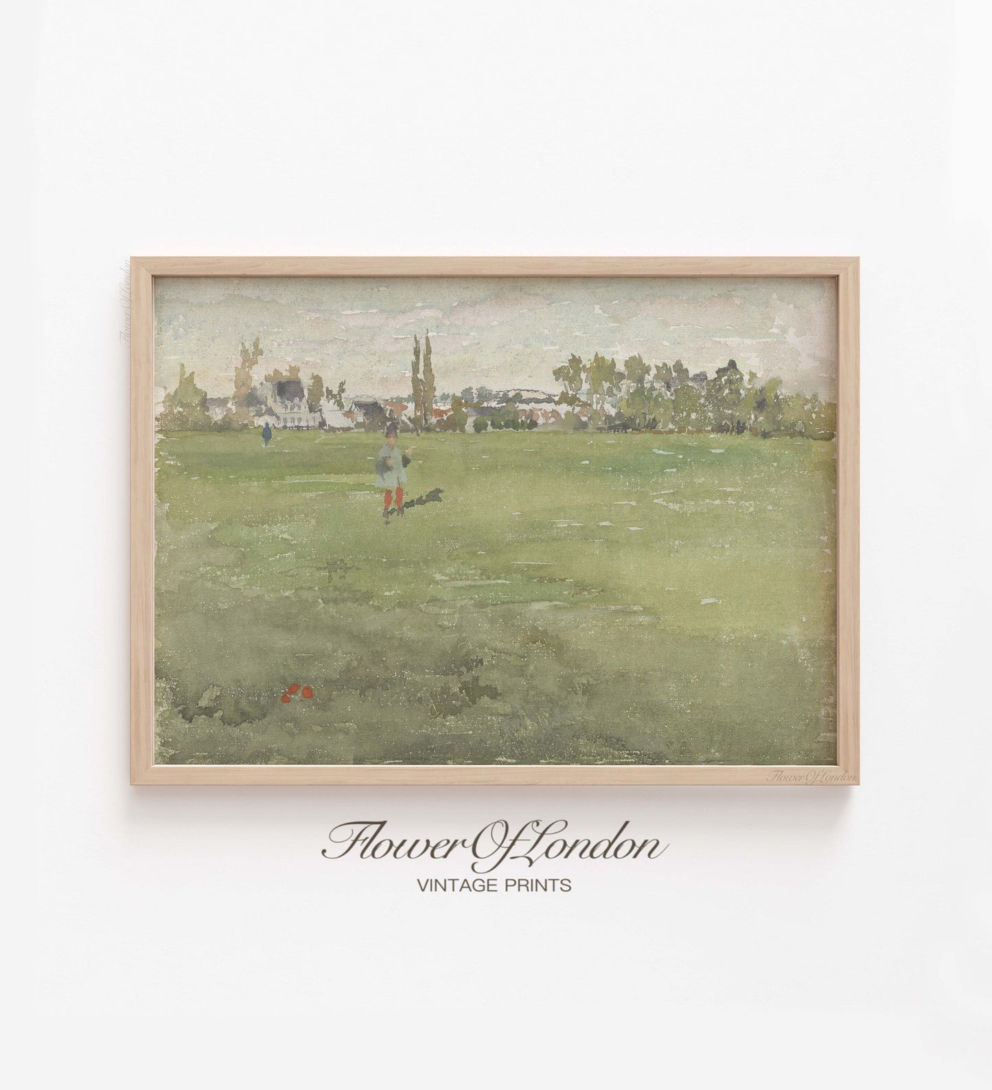 a painting of a person in a field