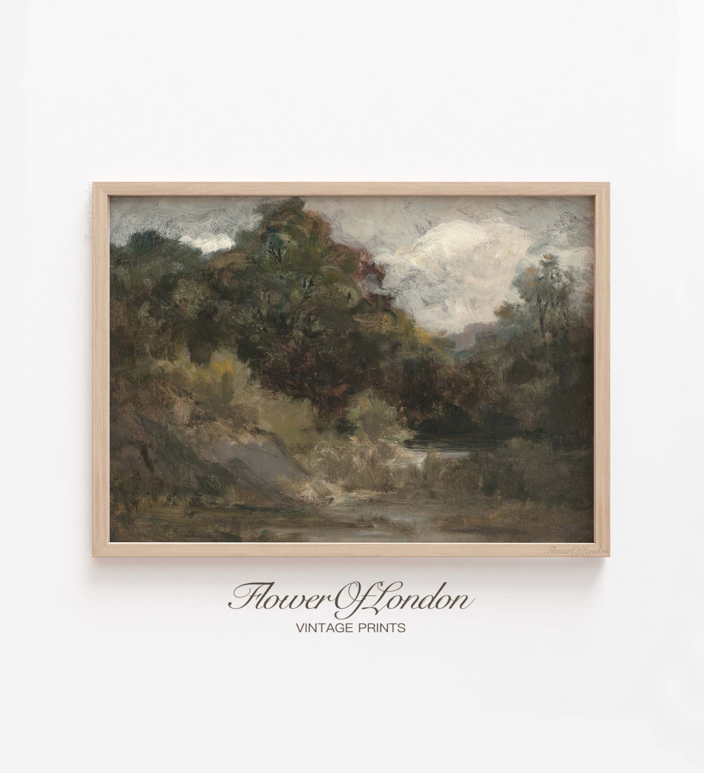 Moody Landscape  Print, Vintage Summer Countryside, Muted Tonal Landscape, #49