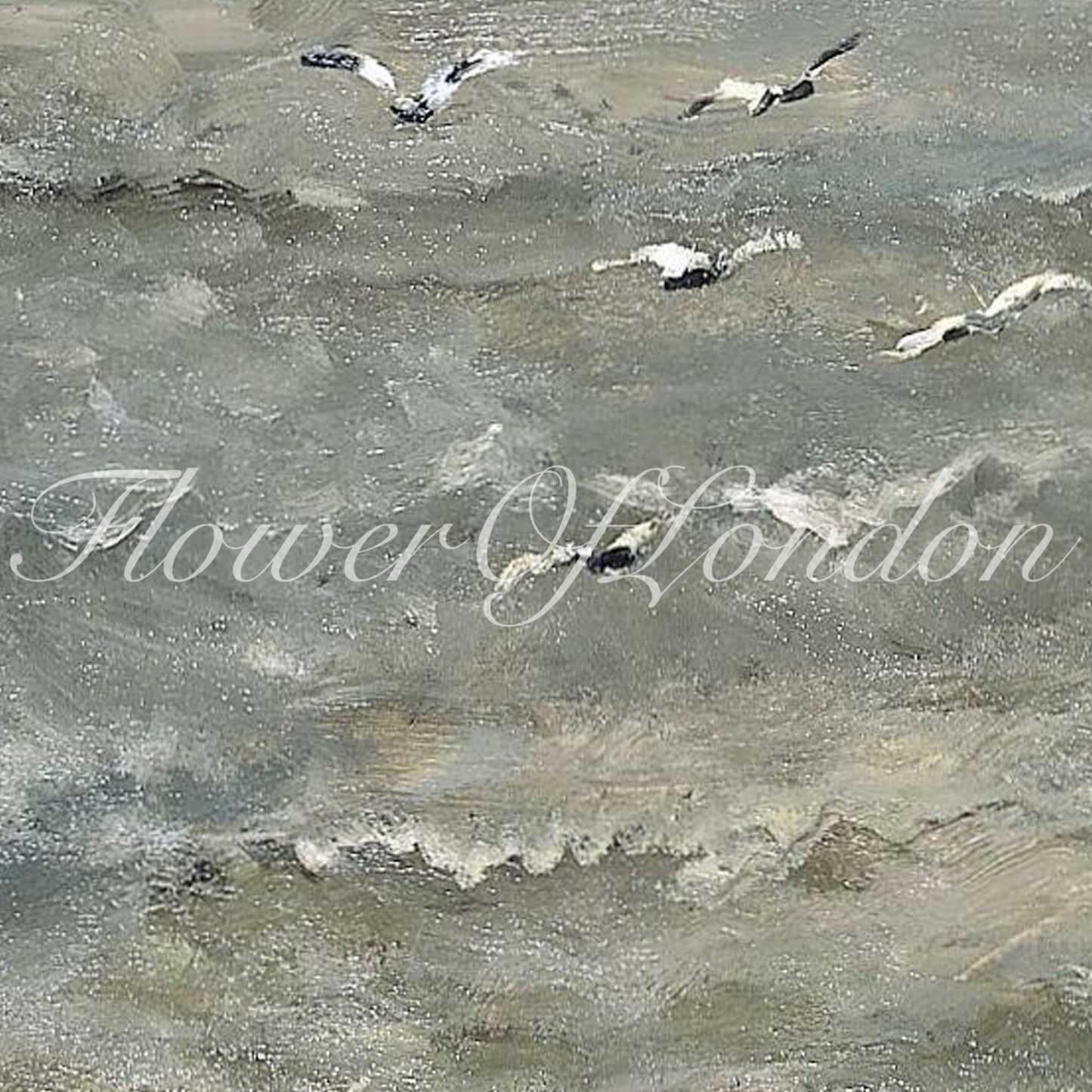 Moody Coastal Print, Vintage Rustic Neutral Seascape Painting, #117