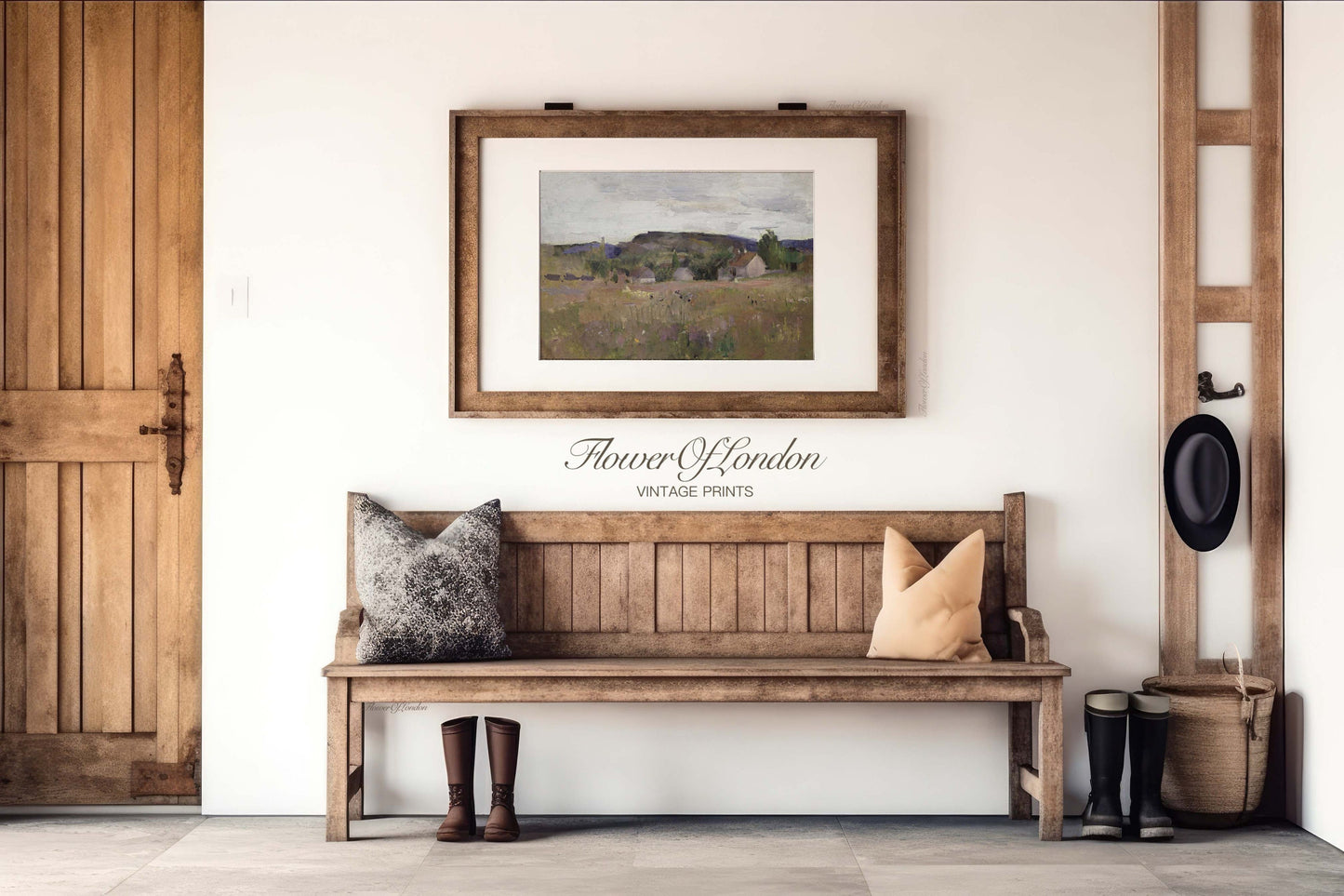 Spring Meadow Landscape Print, Vintage Summer Tall Grass,  #104