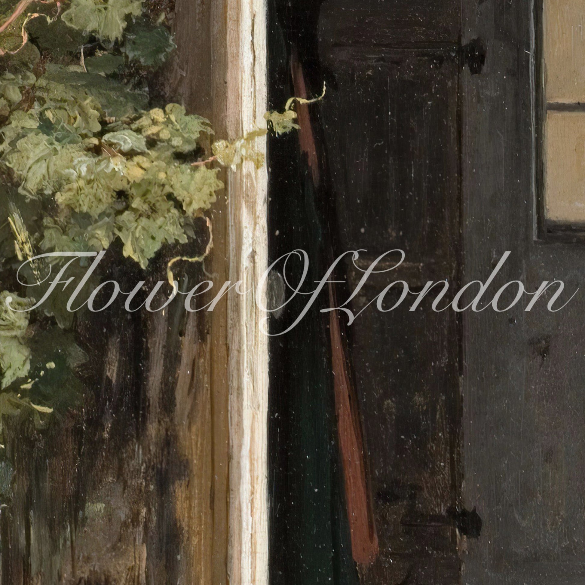 a painting of an open door with the words tower of london on it