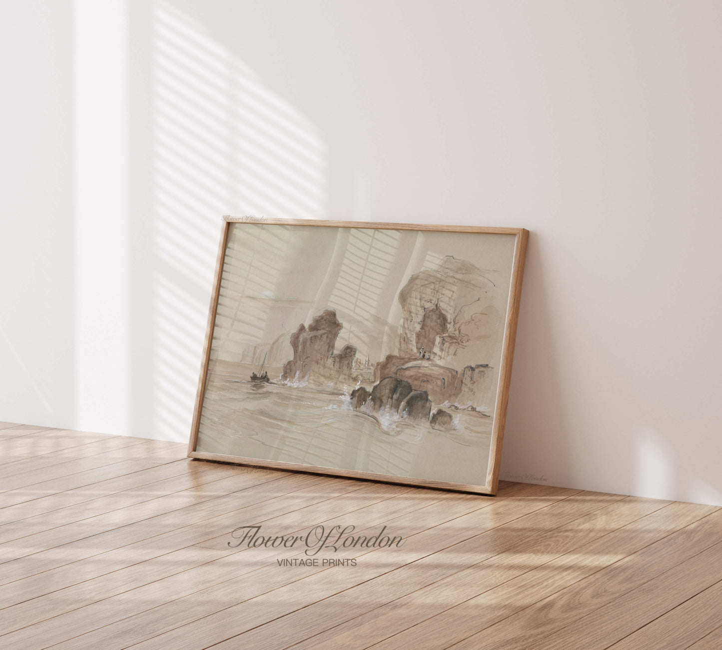 a picture frame sitting on top of a hard wood floor