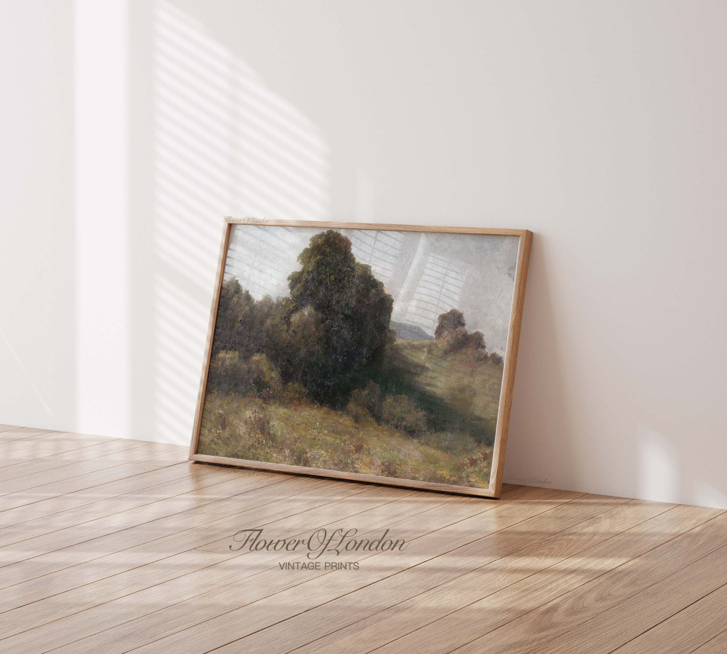 a picture frame sitting on top of a wooden floor