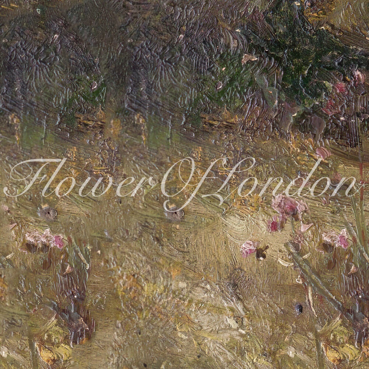 a painting of flowers in a field with the word flowers of appreciation written on it