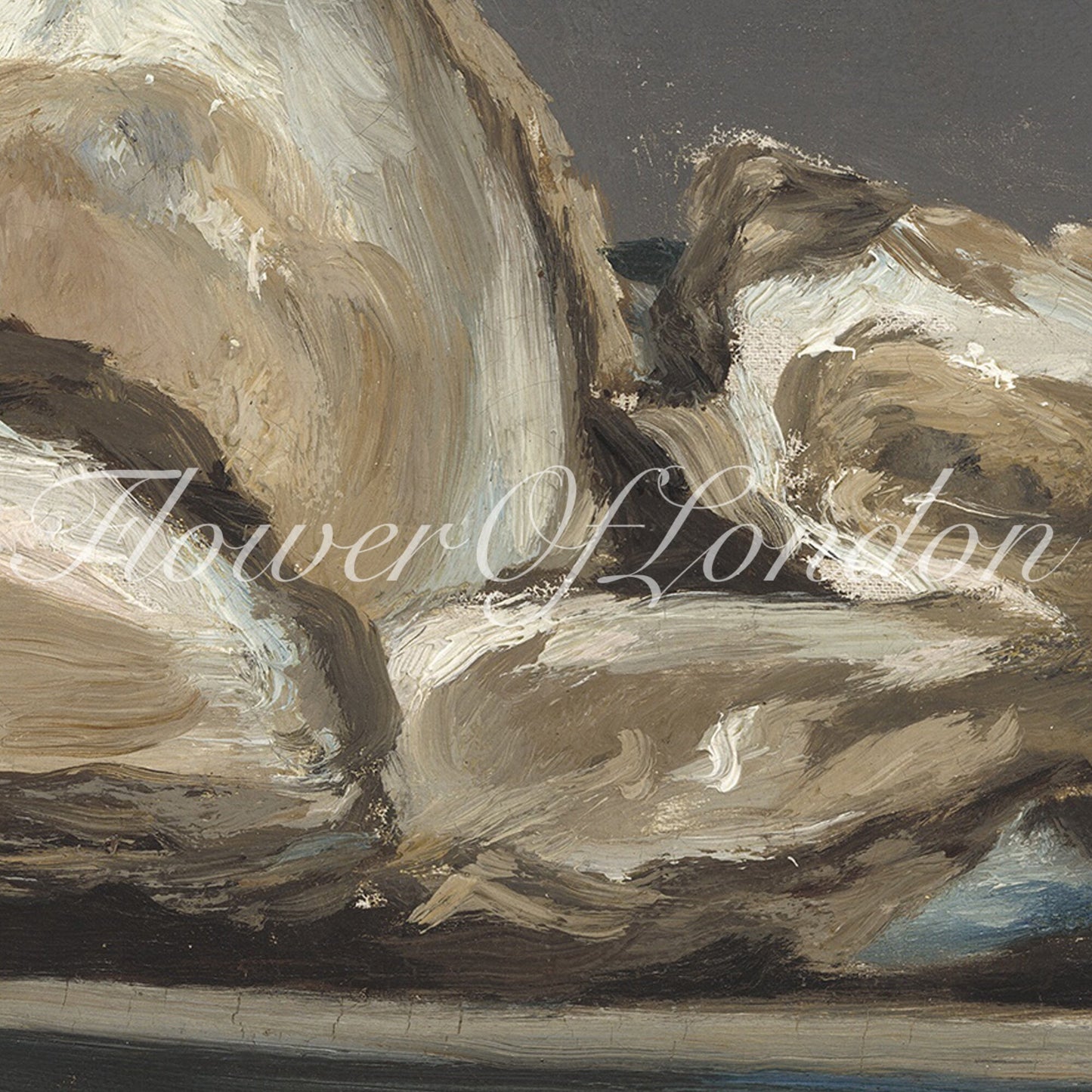 a close up of a painting of rocks