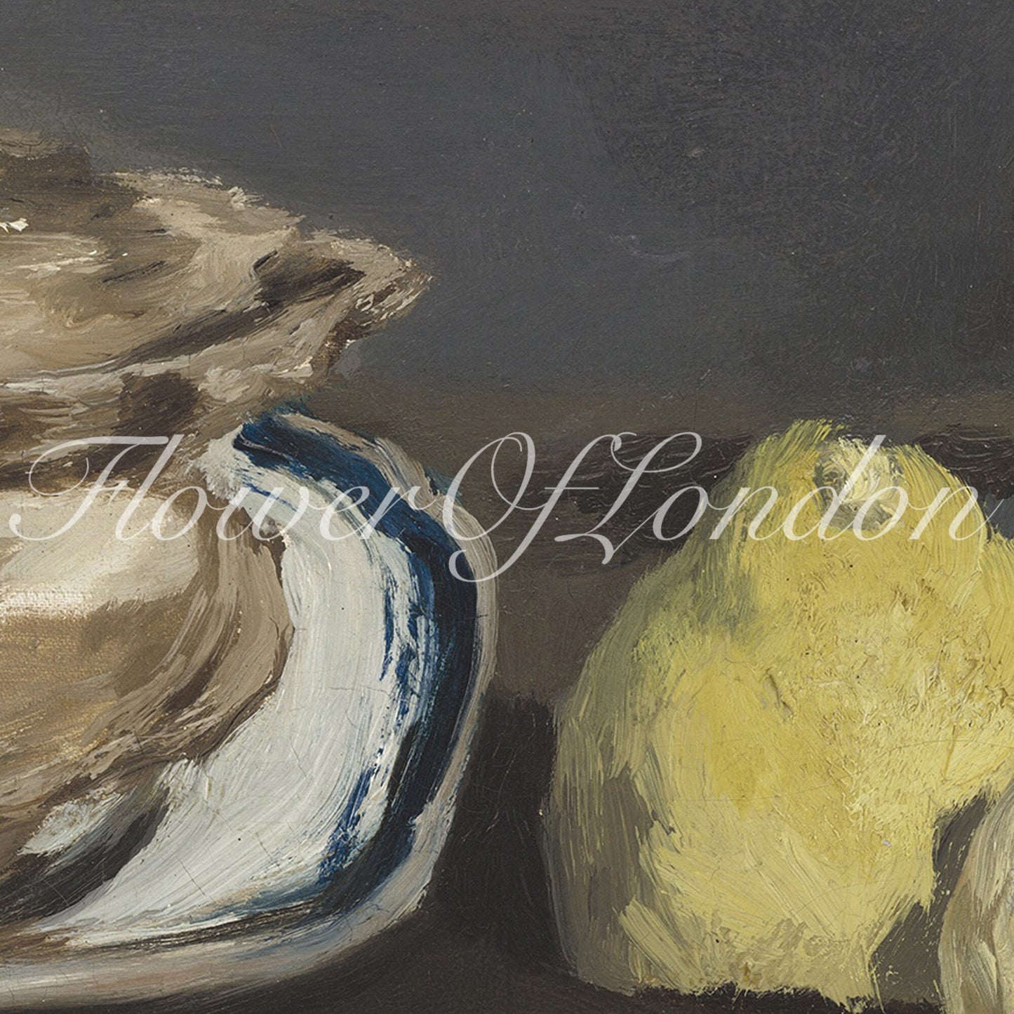 a painting of a bowl and a lemon