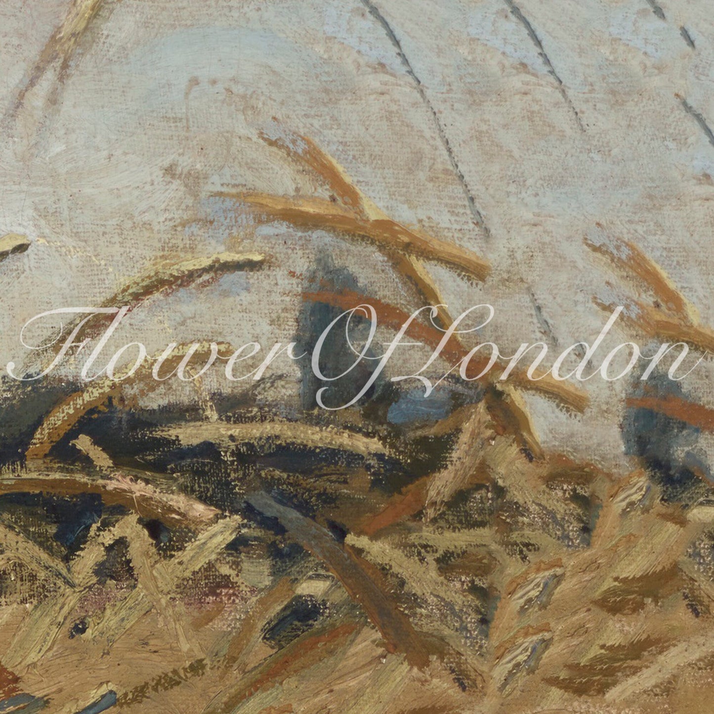 Vintage Wheat Fields Print, Summer Harvest Landscape, Ear of Wheat, #229