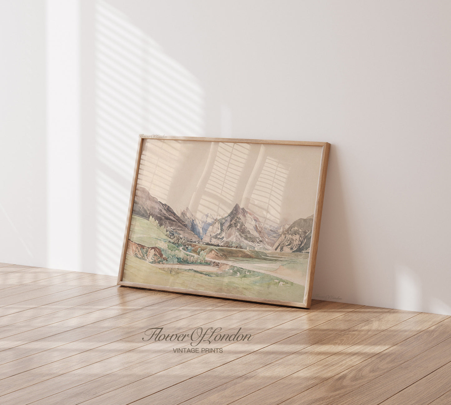 a picture frame sitting on top of a hard wood floor