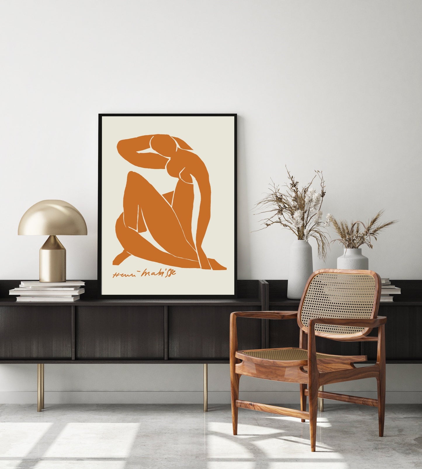 Blue Nude in Burnt Orange Matisse Print