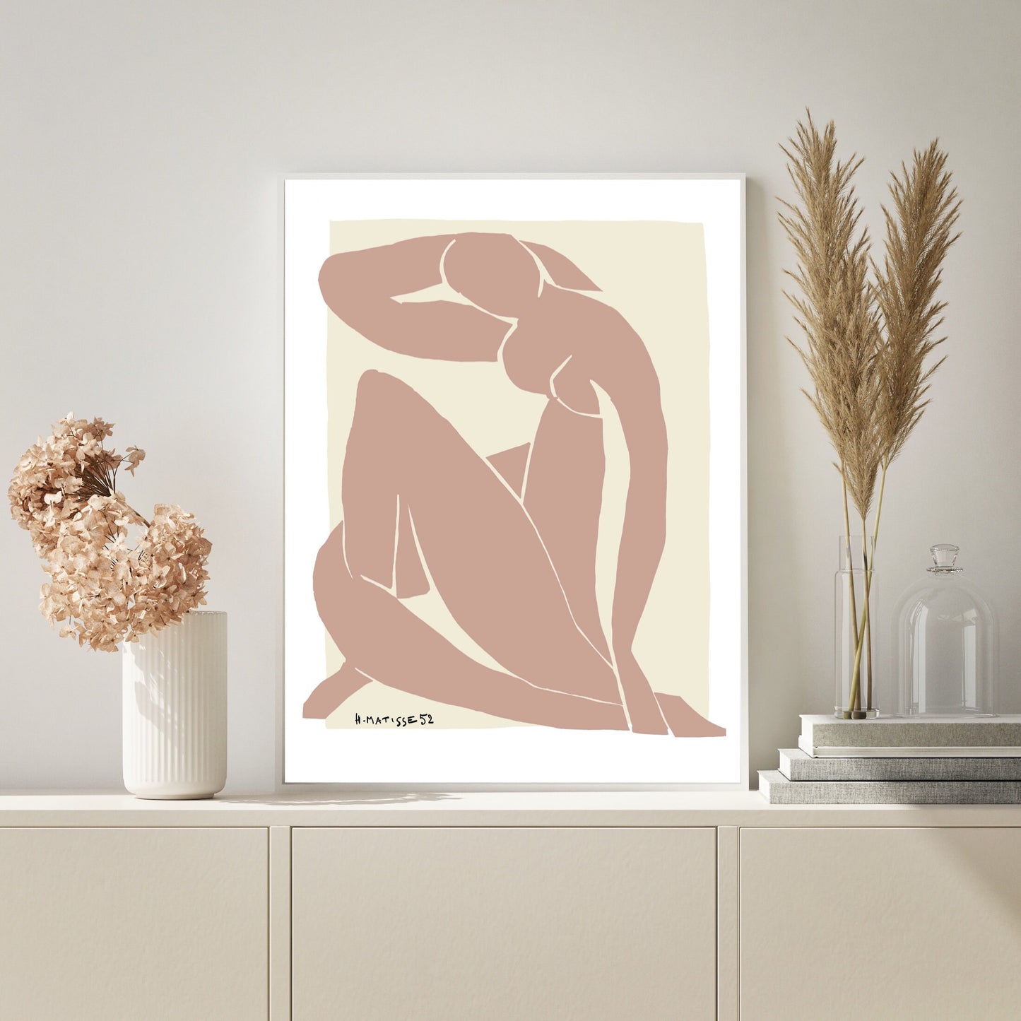 Blue Nude in Pink Matisse Print