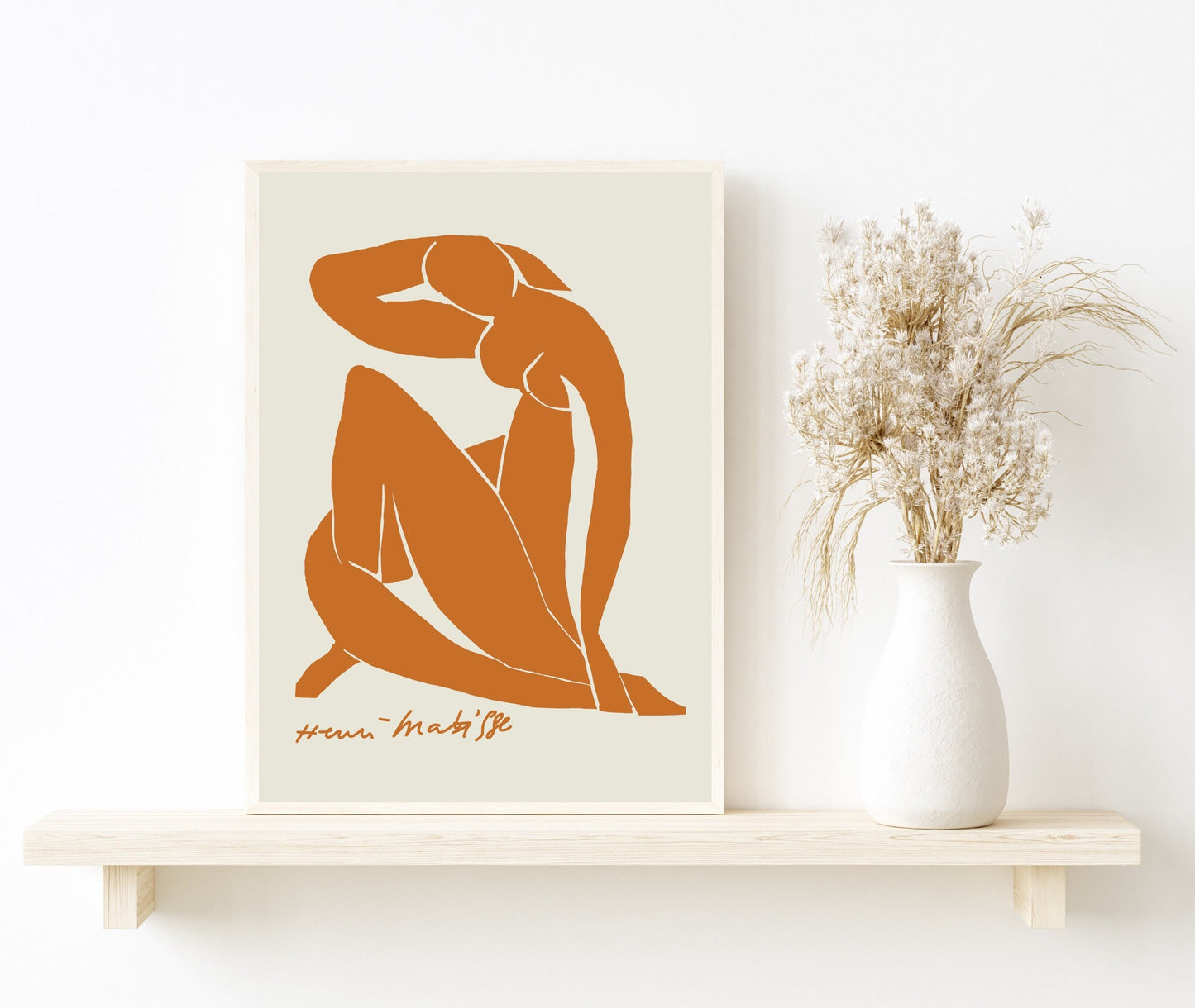 Blue Nude in Burnt Orange Matisse Print