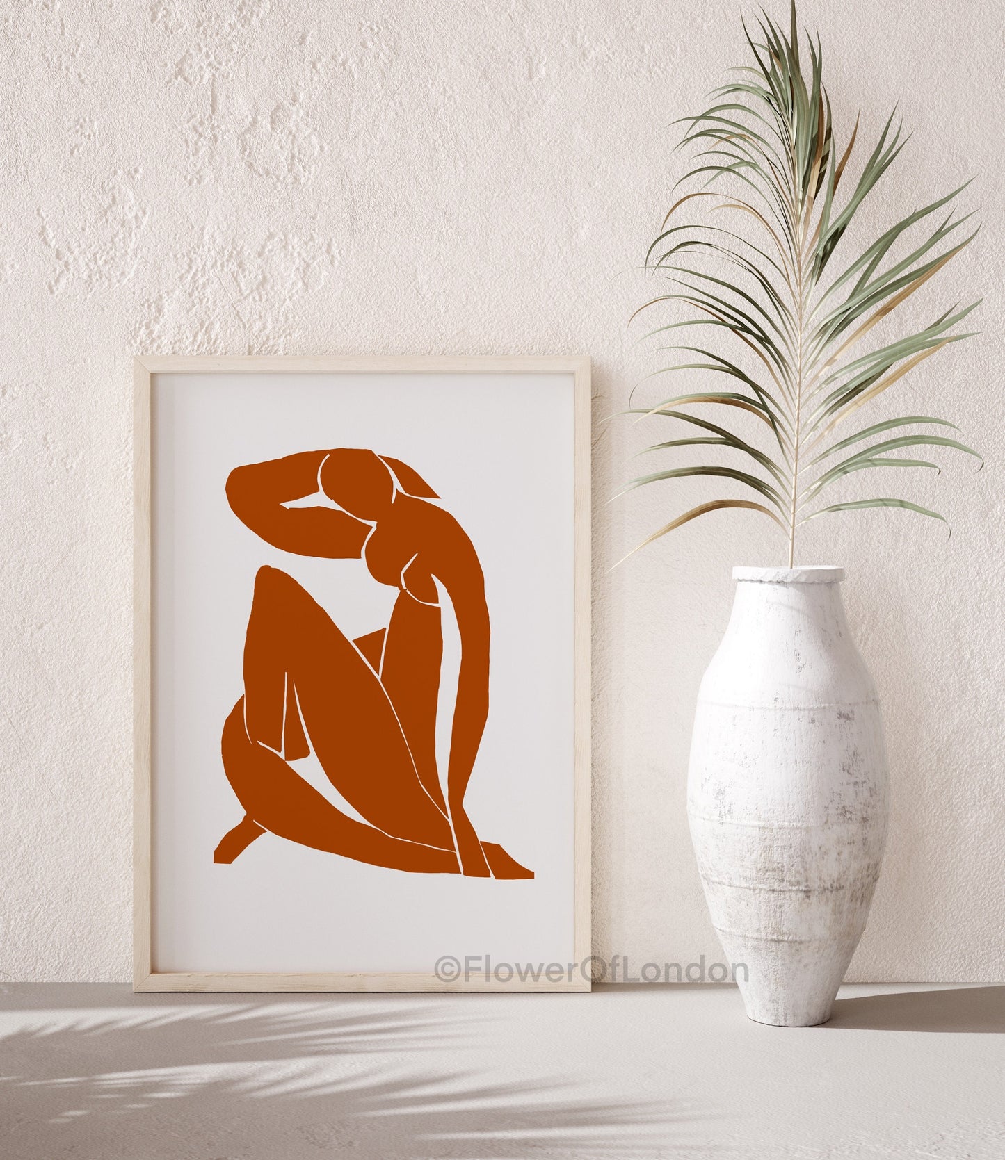 Blue Nude in Terracotta Matisse Print