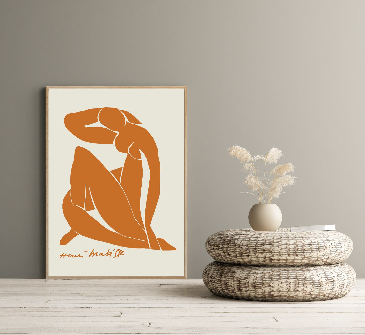 Blue Nude in Burnt Orange Matisse Print