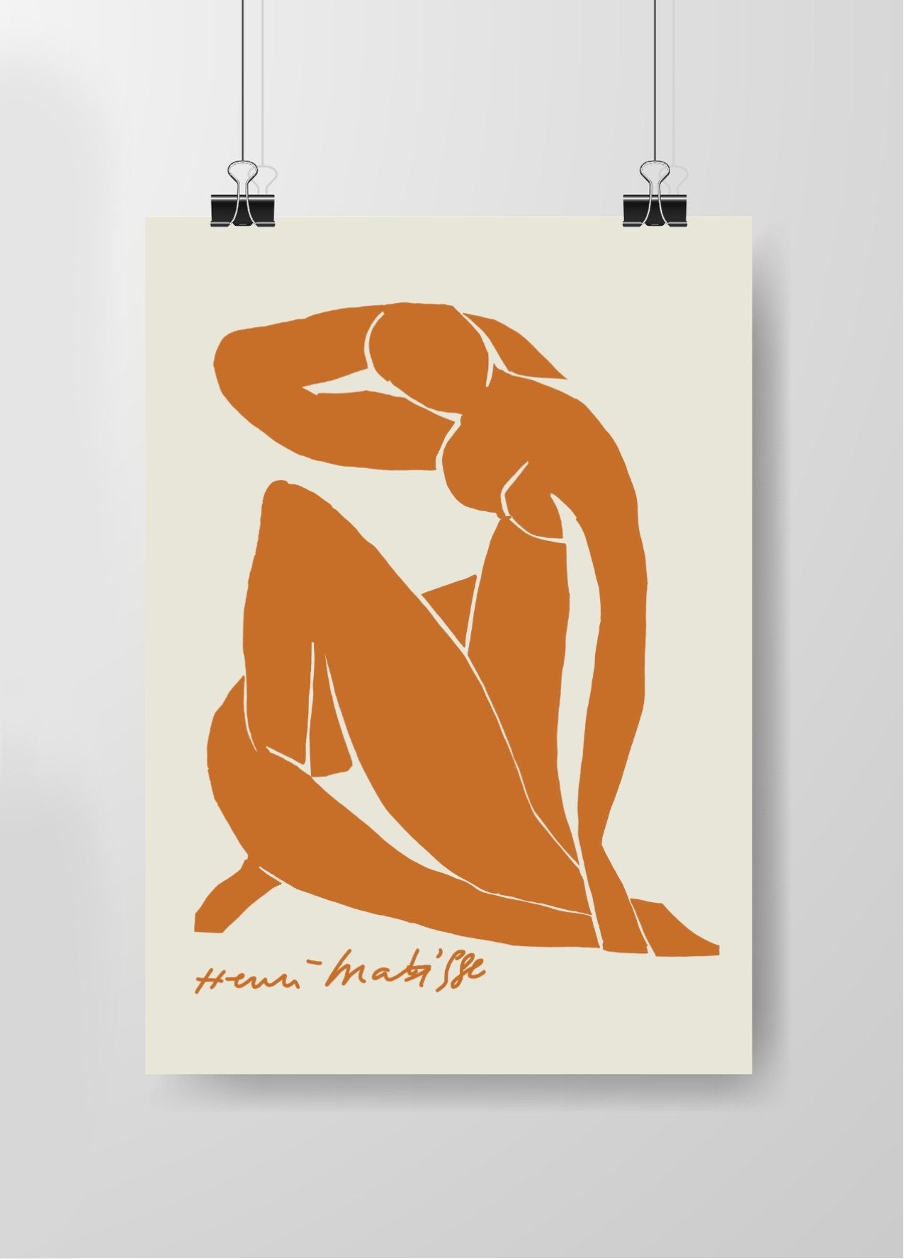 Blue Nude in Burnt Orange Matisse Print