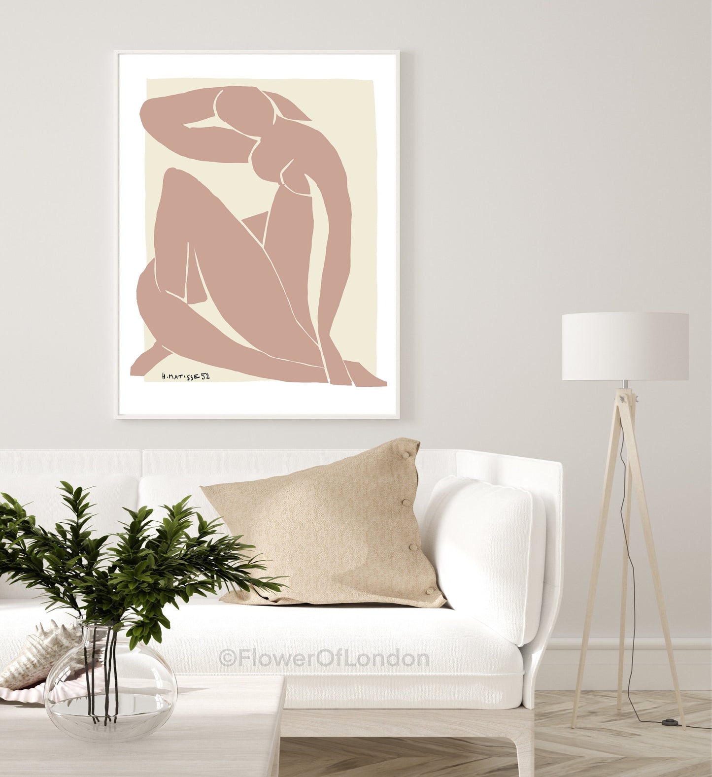 Blue Nude in Pink Matisse Print