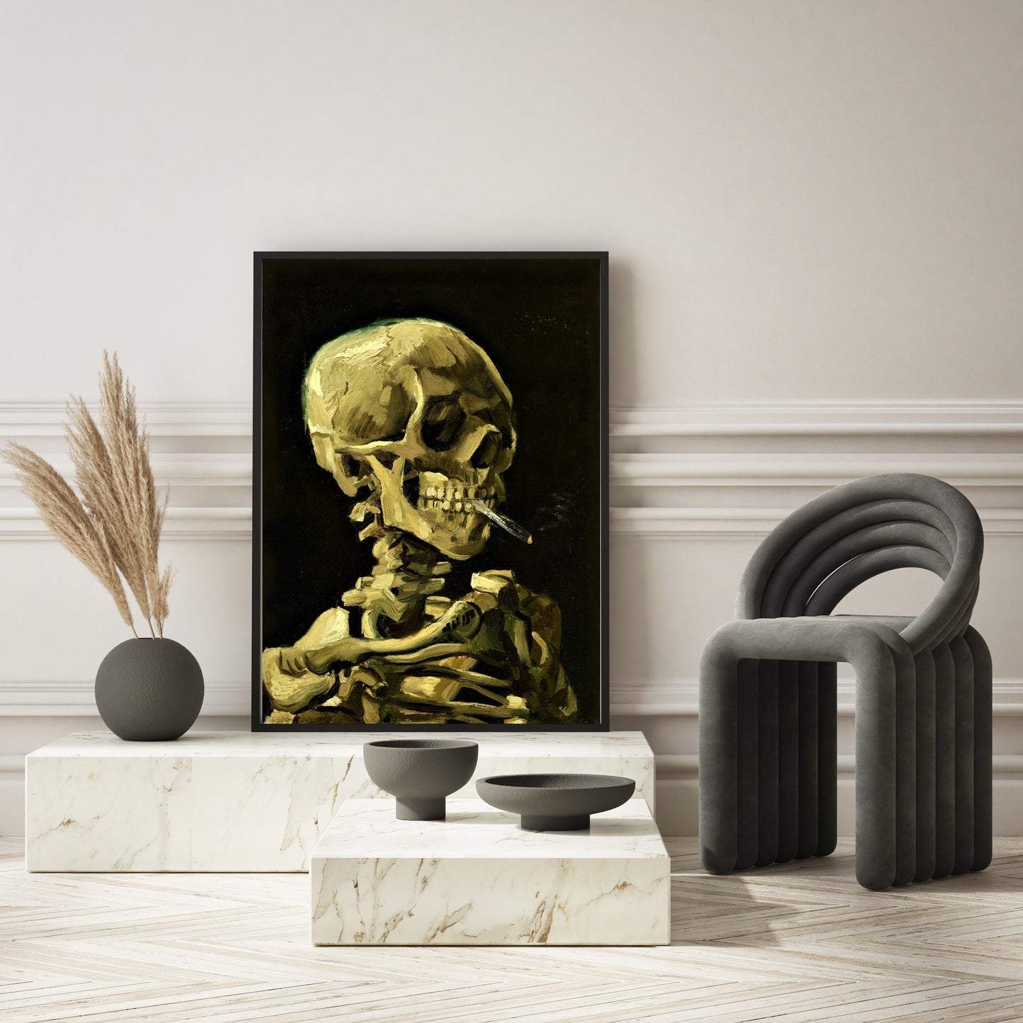 Skull of Skeleton with Cigarette Vincent Van Gogh Print