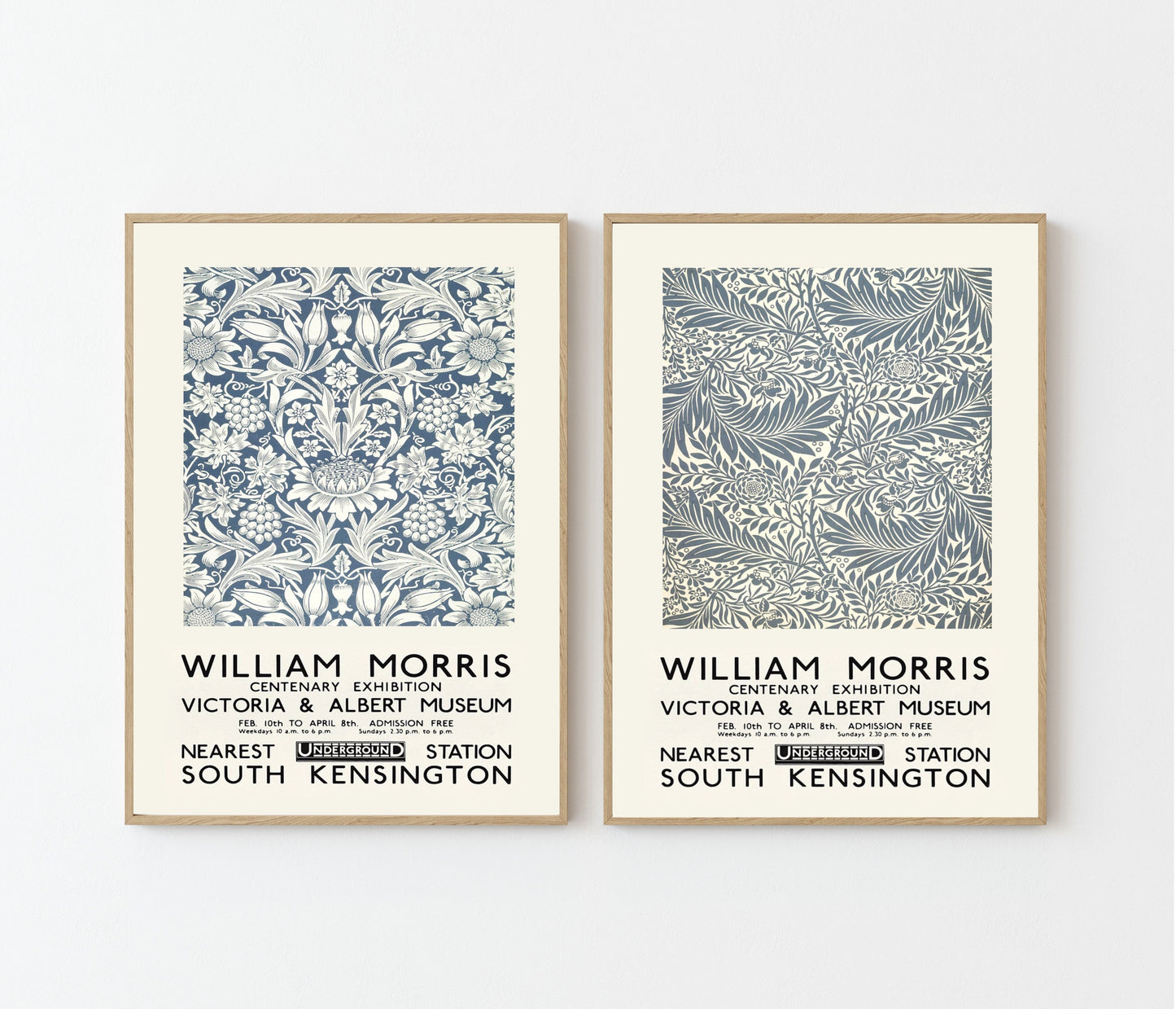 Set of 2 William Morris Exhibition Posters Sunflower & Larkspur