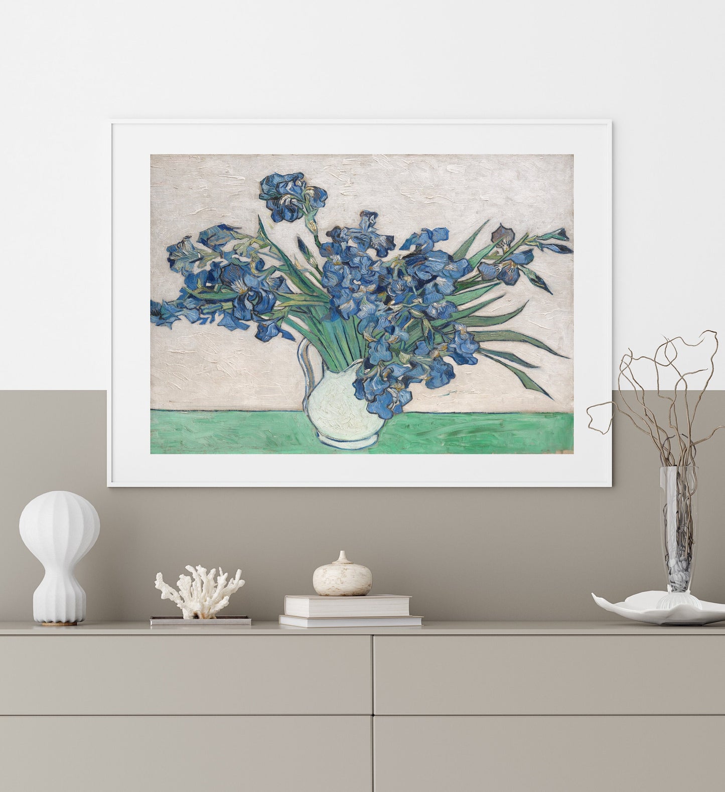 Irises Van Gogh Print on White