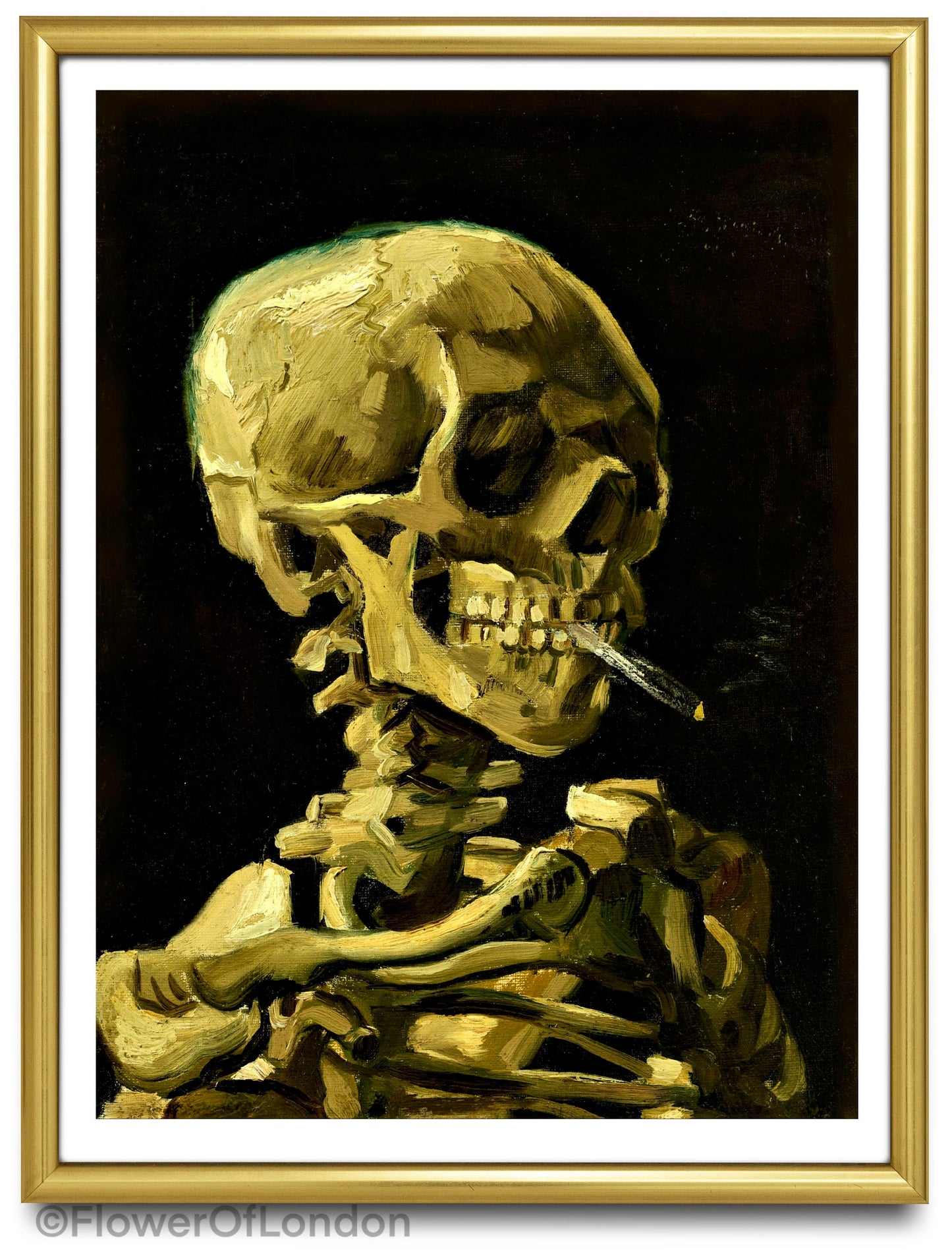 Skull of Skeleton with Cigarette Vincent Van Gogh Print