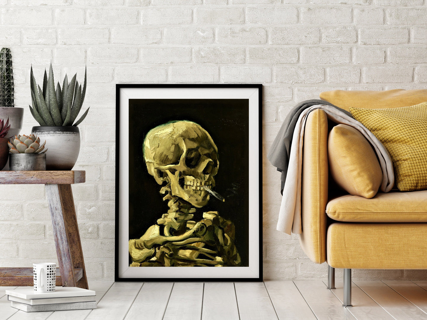 Skull of Skeleton with Cigarette Vincent Van Gogh Print