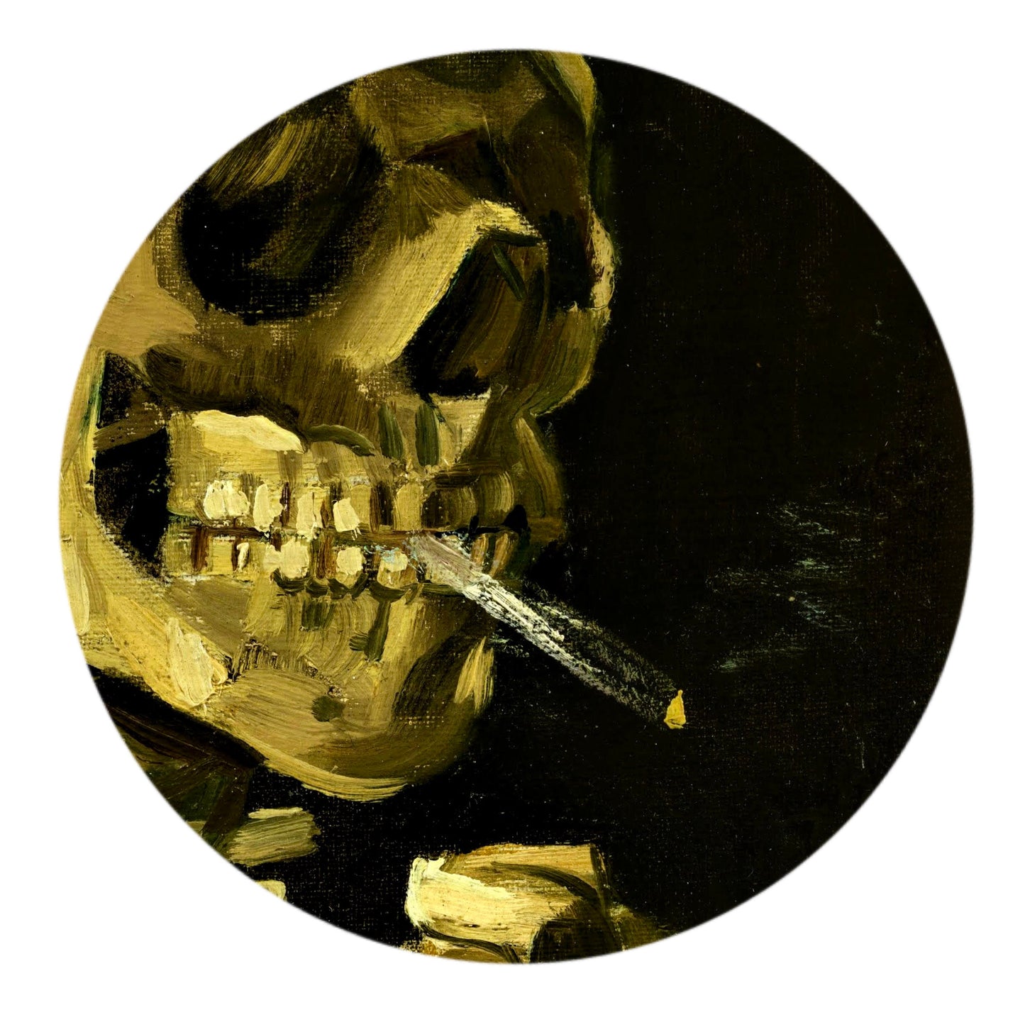 Skull of Skeleton with Cigarette Vincent Van Gogh Print