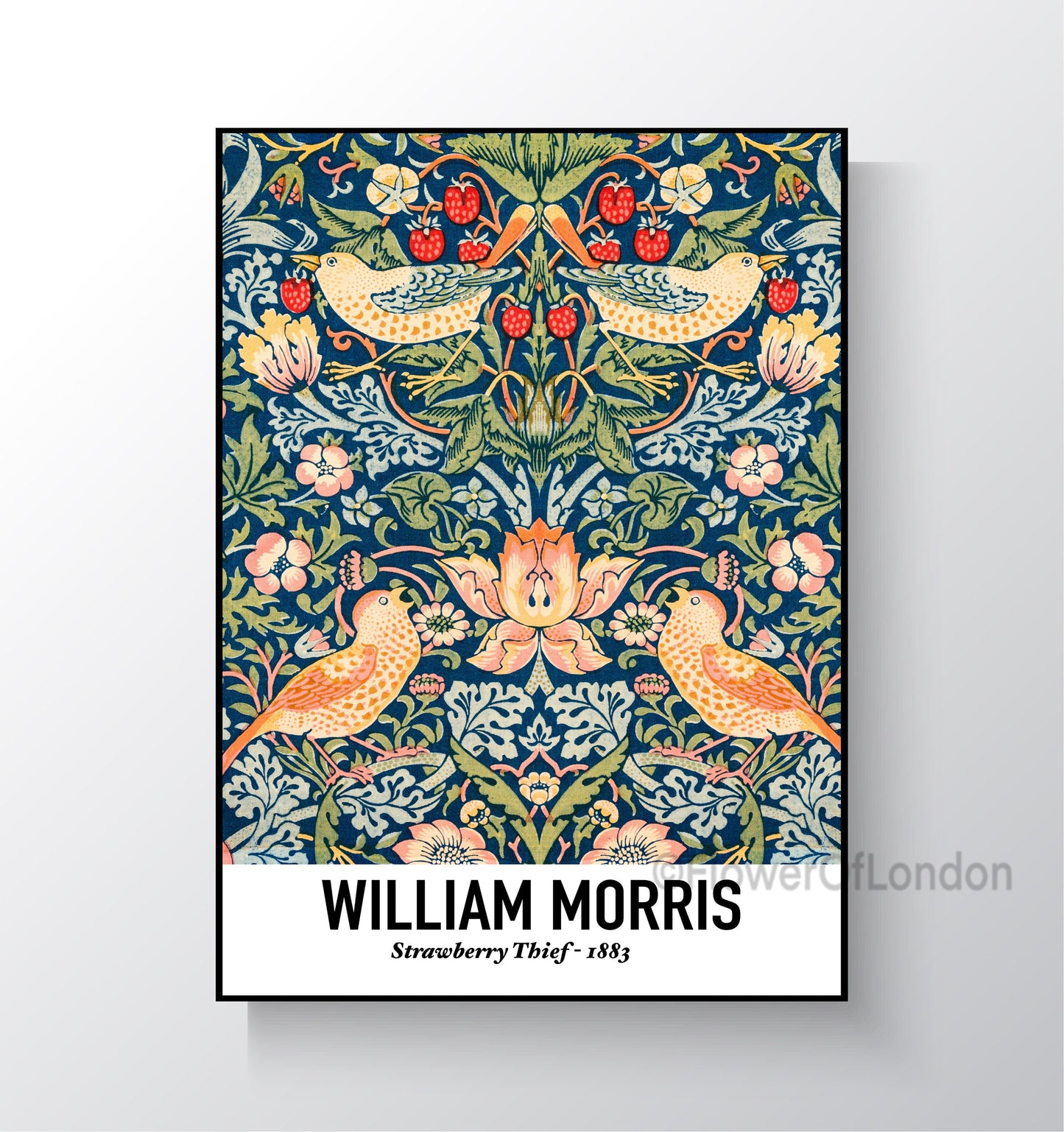 William Morris Print Strawberry Thief Wallpaper