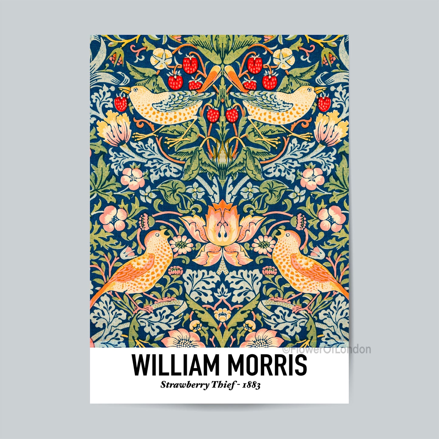 William Morris Print Strawberry Thief Wallpaper